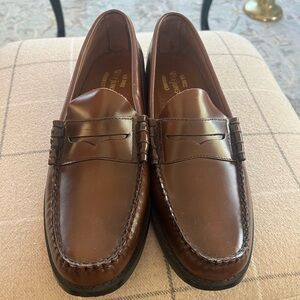 Mens Brown Leather Penny Loafers GH Bass